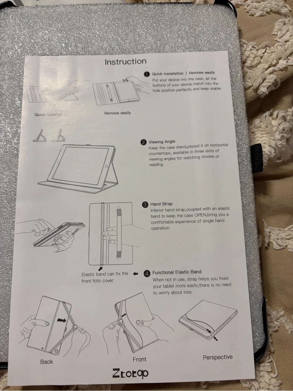 Ztotop iPad Pro 11” 2024 M4 Folio Case w/Pencil Holder Purple